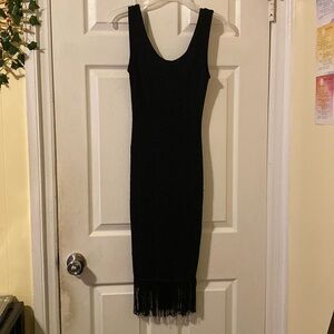 Gently Used Tassled Rose Imprinted Dress